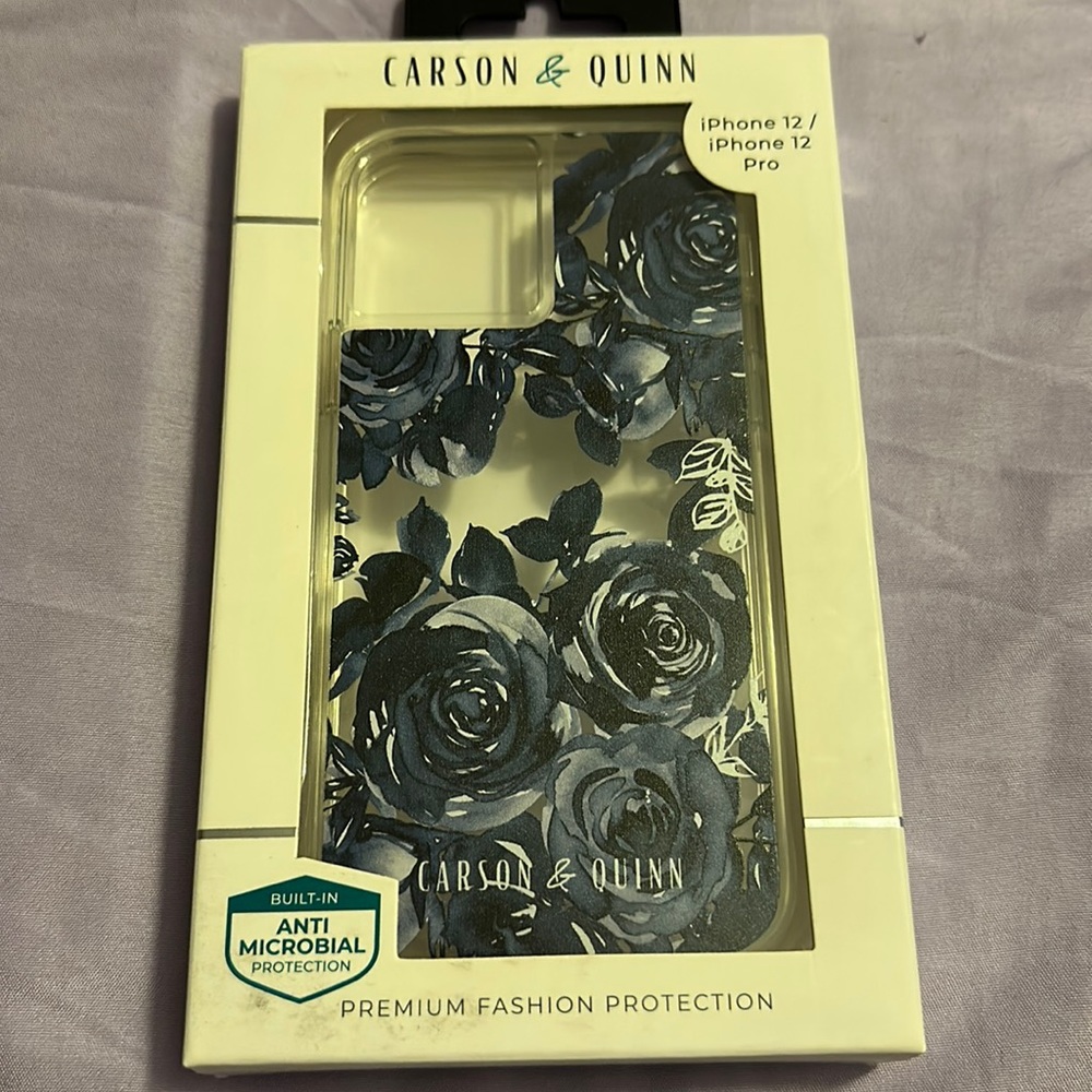 Carson Quinn navy roses iPhone 12/12 pro case bnib